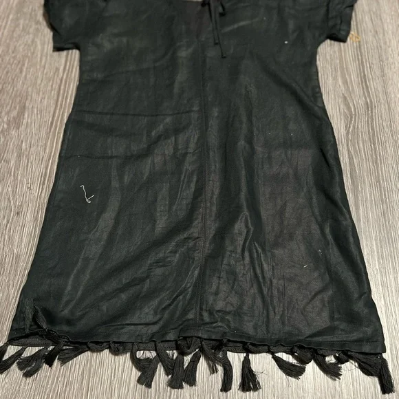 Madewell Black Dress with Tassel Hem - Picture 8 of 9
